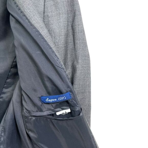 J. Crew Womens Super‎ 120's Blazer Wool Two Button Lined Flap Pockets Gray Sz 8 - Picture 5 of 7